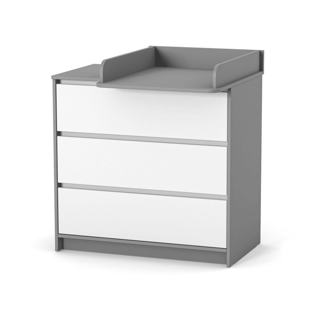 Dětská komoda Lovitto Gekko Kids, 90x51x86cm, Bílá / Grafitová